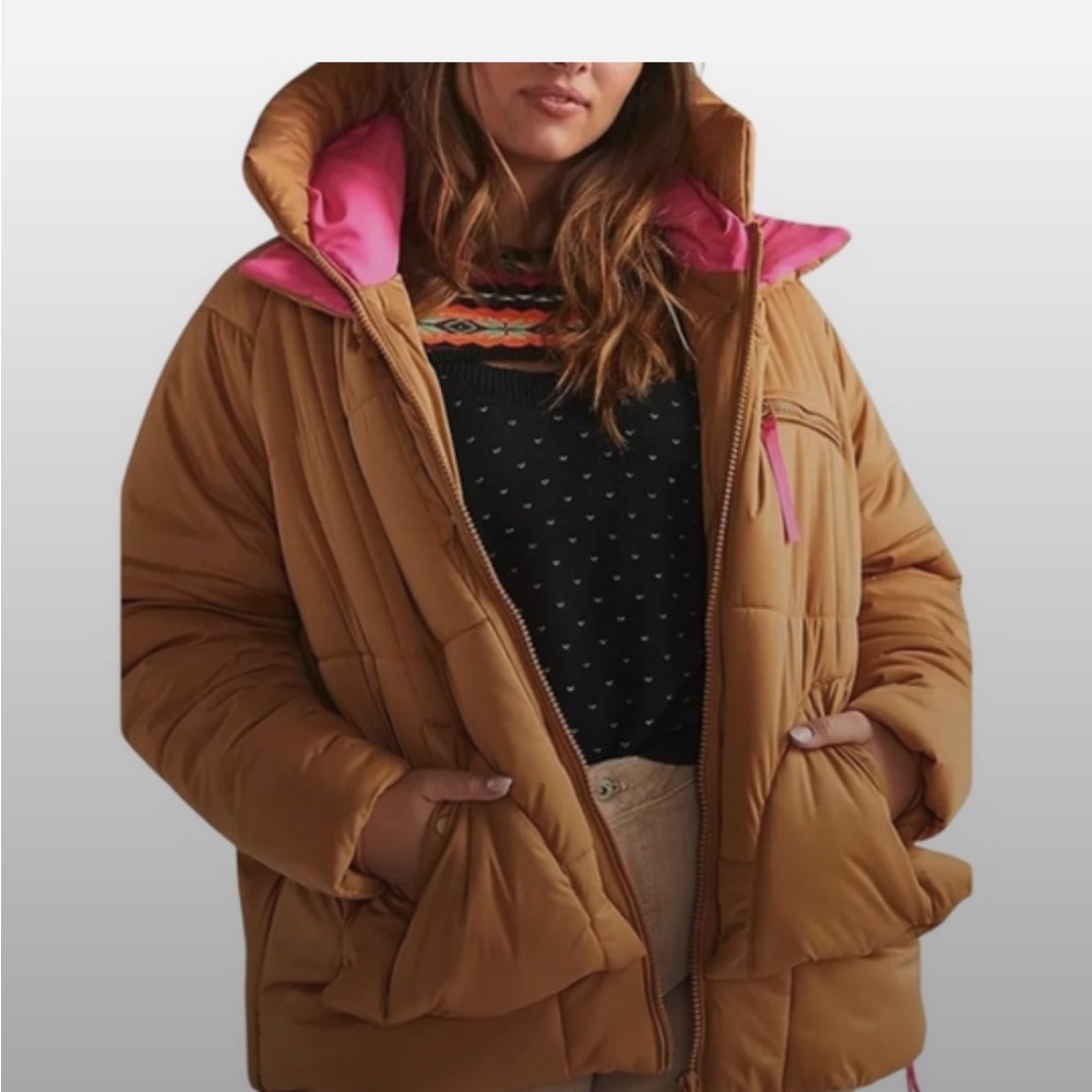 Avec Les Filles Brown Puffer Jacket